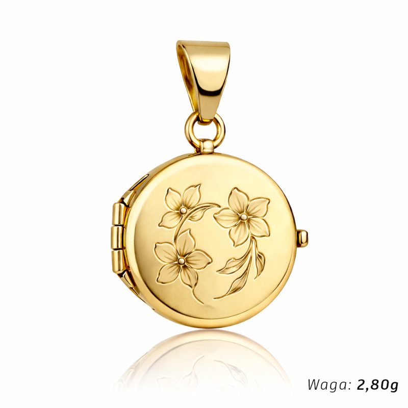 Zawieszka puzderko kółko grawerowany kwiatek - różne wzory
