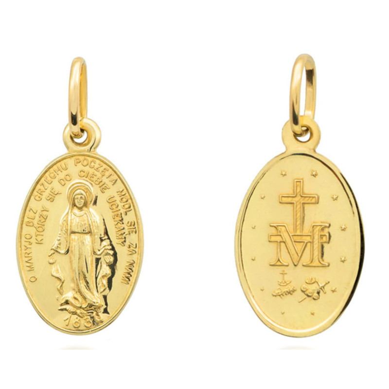 Medalik złoty cudowny zawieszka mały pr. 375