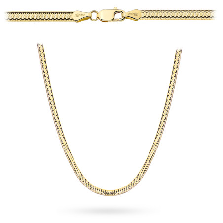 Naszyjnik złoty jednostronnie diamentowany 3mm