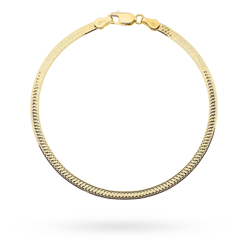 Bransoletka złota jednostronnie diamentowana 3mm