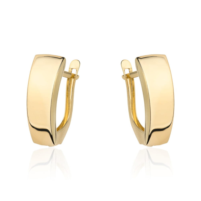 Kolczyki złote gładkie duże na angielskim zapięciu pr. 375