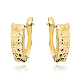 Kolczyki złote ozdobione diamentowaniem pr. 375