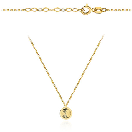 Naszyjnik złoty diamentowane kółeczko w gładkiej oprawie super lekki pr. 375