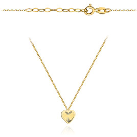 Naszyjnik złoty diamentowane serce w oprawie super lekki pr. 375