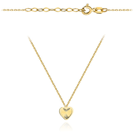 Naszyjnik złoty diamentowane serce w oprawie super lekki pr. 375