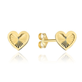 Kolczyki złote diamentowane serduszka w gładkiej oprawie pr. 375