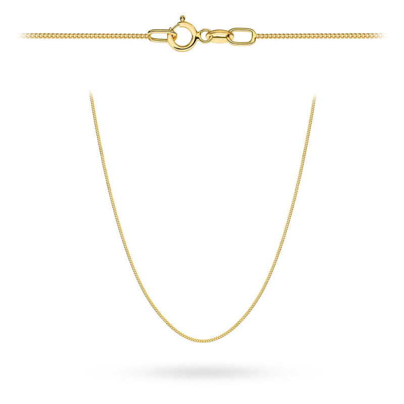 Łańcuszek złoty pr. 375 - splot pancerka gładka 45 cm super lekki