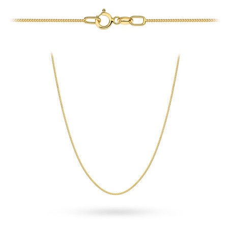 Łańcuszek złoty pr. 375 - splot pancerka gładka 45 cm super lekki