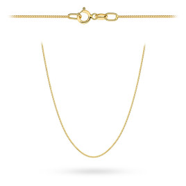 Łańcuszek złoty pr. 375 - splot pancerka gładka 38 cm super lekki