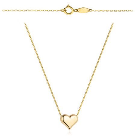 Naszyjnik złoty z gładkim wypukłym sercem pr. 375