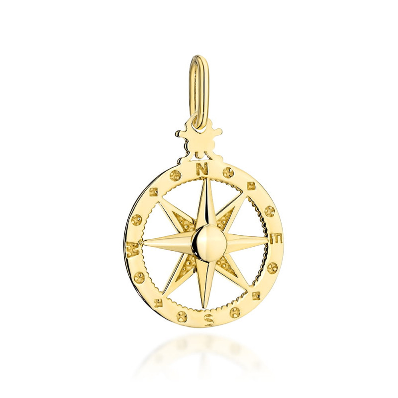 Zawieszka złota róża wiatrów średnia