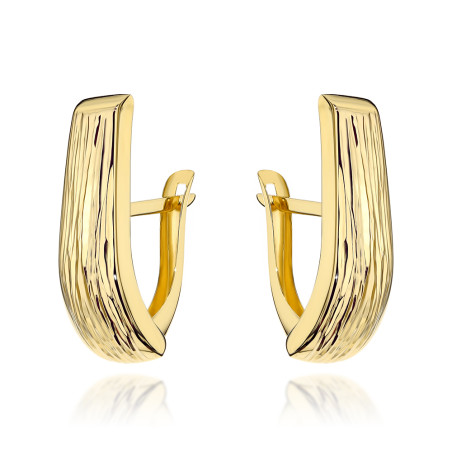 Kolczyki złote wydłużone żłobione pr. 585