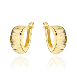 Kolczyki złote żłobione zaokrąglone pr. 585
