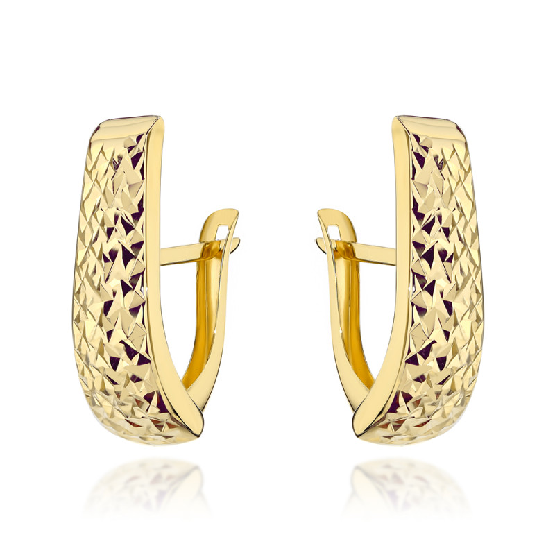 Kolczyki złote wydłużone diamentowane pr. 375