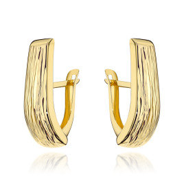 Kolczyki złote wydłużone żłobione pr. 375