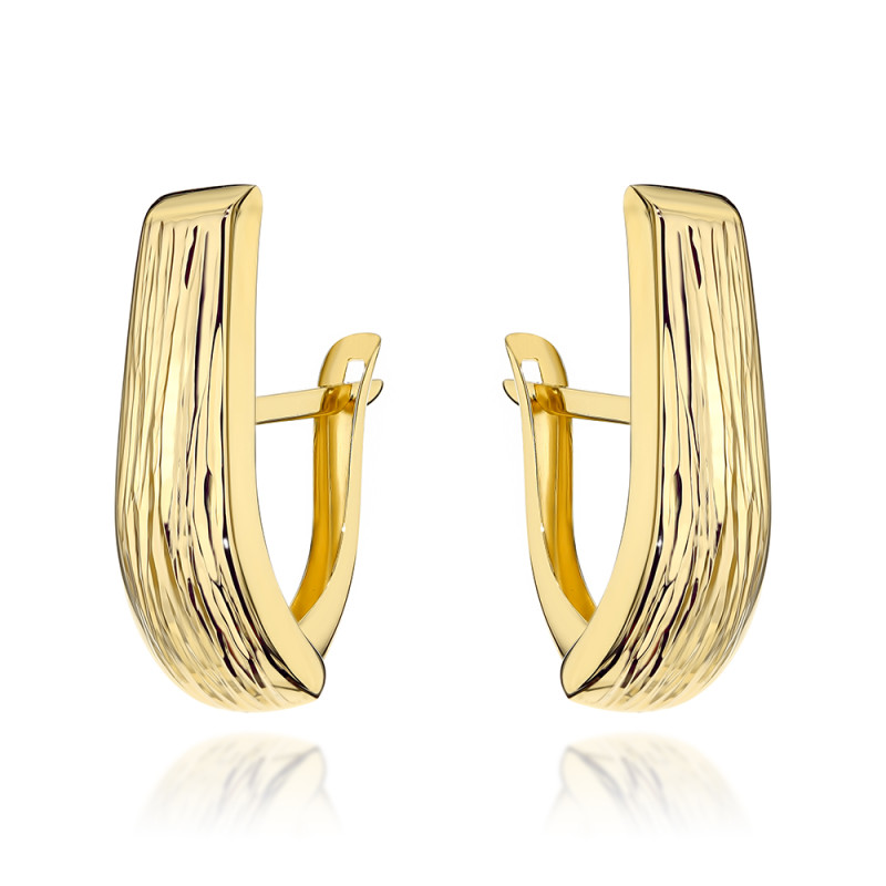 Kolczyki złote wydłużone żłobione pr. 375