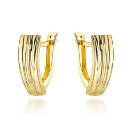 Kolczyki złote zdobione żłobieniem pr. 375