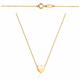 Naszyjnik złoty z gładkim wypukłym serduszkiem pr. 585