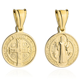 Medalik złoty Święty Benedykt bardzo duży