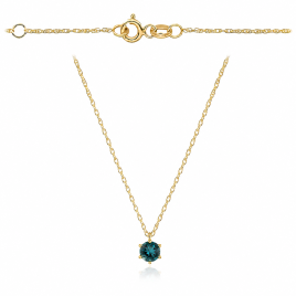 Naszyjnik złoty z kamieniem - London blue topaz
