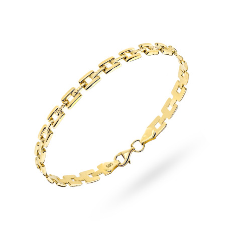 Bransoletka złota o regularnym wzorze z diamentowanymi elementami
