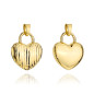 Gold heart padlock pendant with grooved decoration