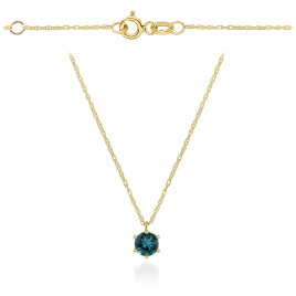 Naszyjnik złoty z kamieniem - London blue topaz