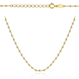 Naszyjnik złoty z diamentowanymi kuleczkami 42+3cm