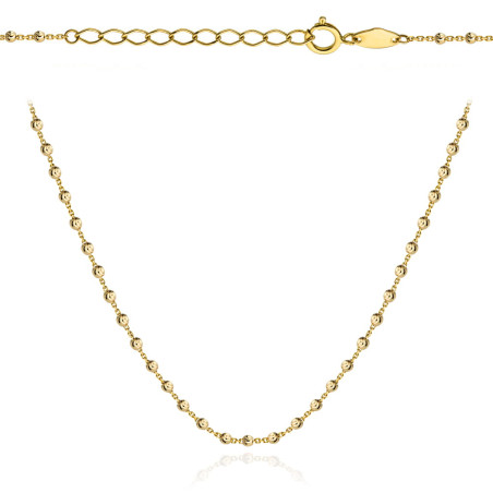 Naszyjnik złoty z diamentowanymi kuleczkami 42+3cm