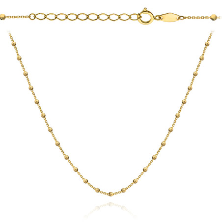 Naszyjnik złoty z diamentowanymi kuleczkami 42+3cm