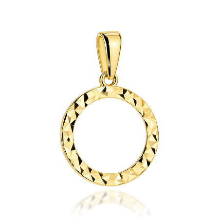 Zawieszka złota ring zdobiony diamentowaniem