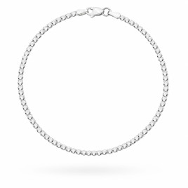 Bransoletka tenisówka w białym złocie z cyrkoniami - 2 mm